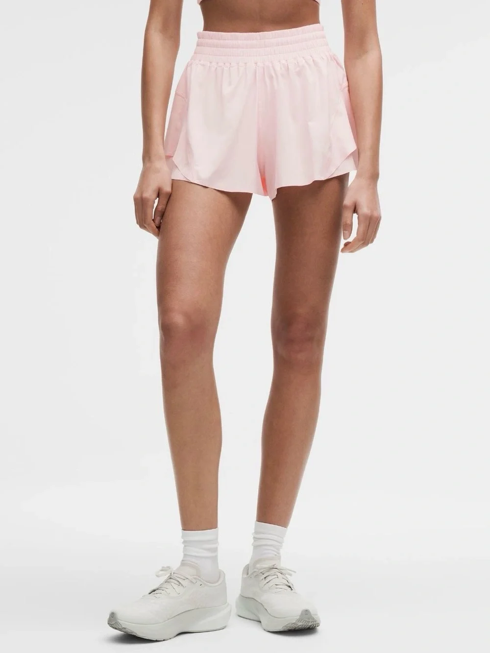 lululemon Shake It Out High Rise Run Short 2.5” inseam in Pink Pearl